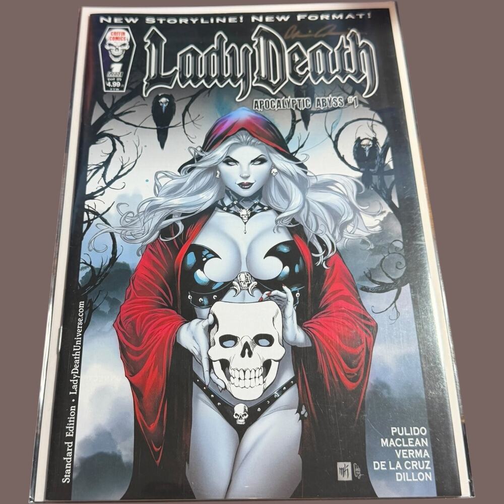 Lady Death Apocalyptic Abyss #1 Signed Brian Pulido COA Coffin Comics Standard